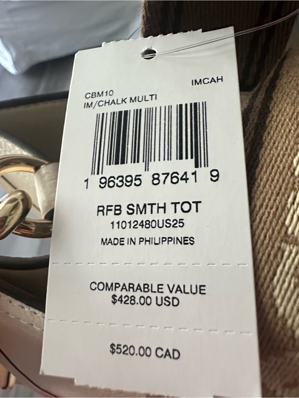 Coach Tote Bag Gold/Chalk Multi - Picture 3 of 7